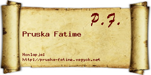 Pruska Fatime névjegykártya